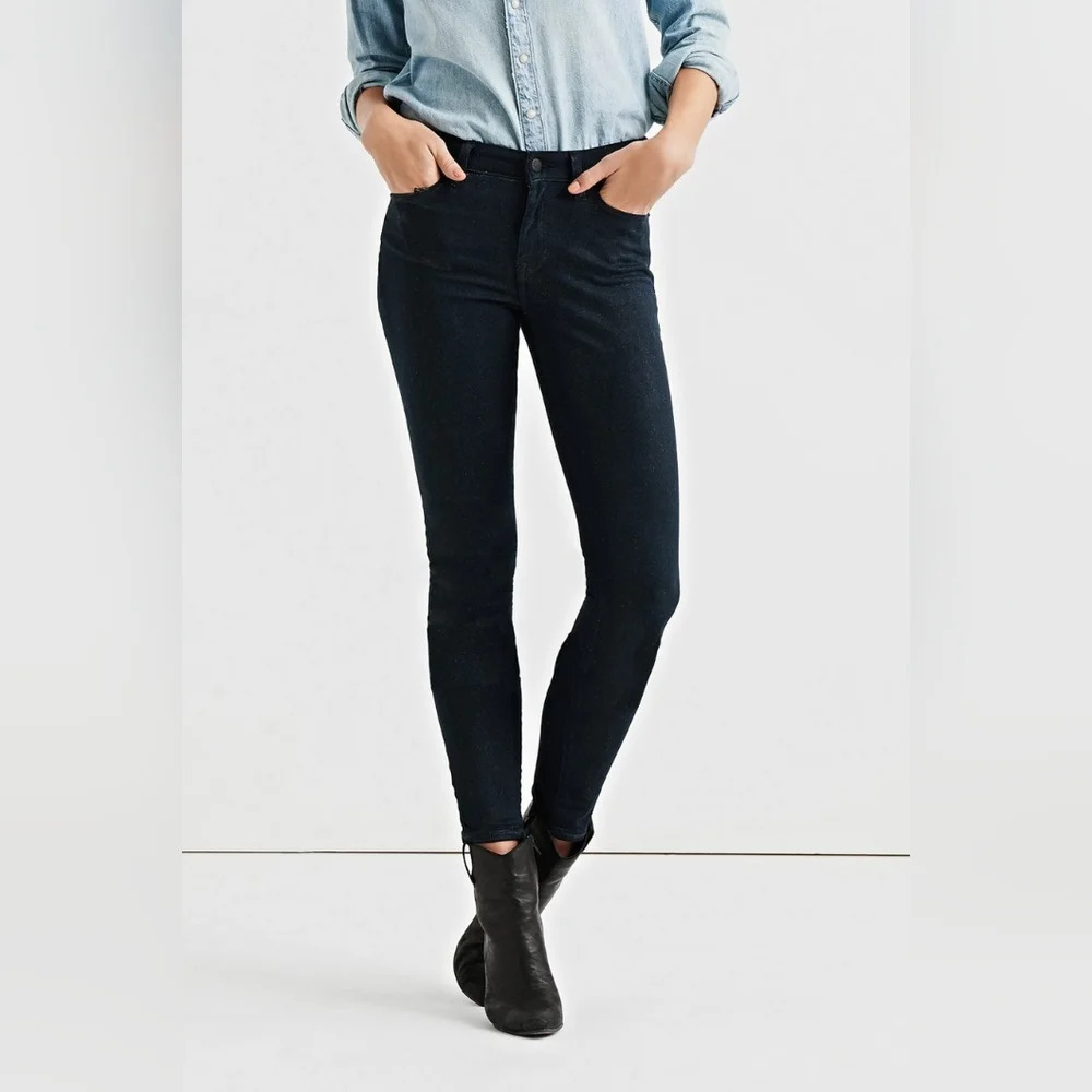 Lucky Brand Ava Skinny Glittery Mid-Rise Jeans, Color Black Size 25